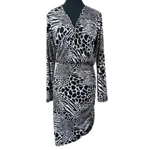 Michael  Kors Womens Size Medium Animal Print Wrap Dress